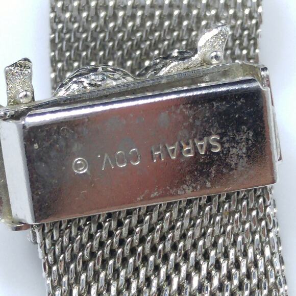 Vintage Sarah Coventry Owl Mesh Bracelet, "Nocturne", 1970s, 7 1/4 In - Picture 10 of 10